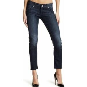 Hudson Collin Flap Jeans Skinny Ankle Raw Hem Low Rise Shan Dark Wash 29"
